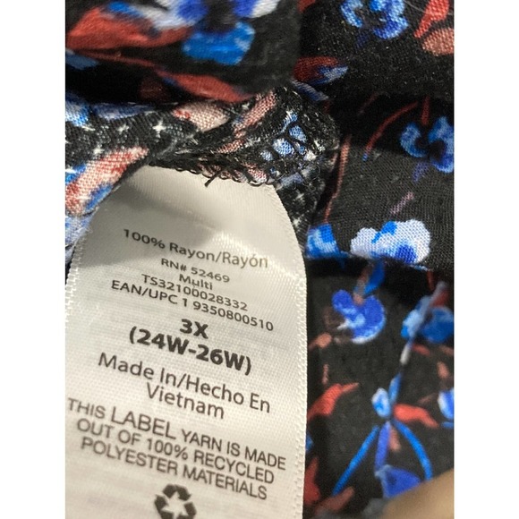 Terra & Sky Blue long sleeve signature soft plus size floral maxi dress size 3X - Picture 8 of 8